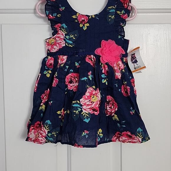 Zunie Blue Floral Dress. NWT, 12 Months - Picture 2 of 6